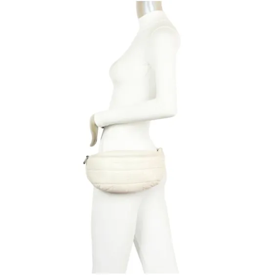 Ampere Creations "Riley's" Puffer Bum Fanny Bag- White