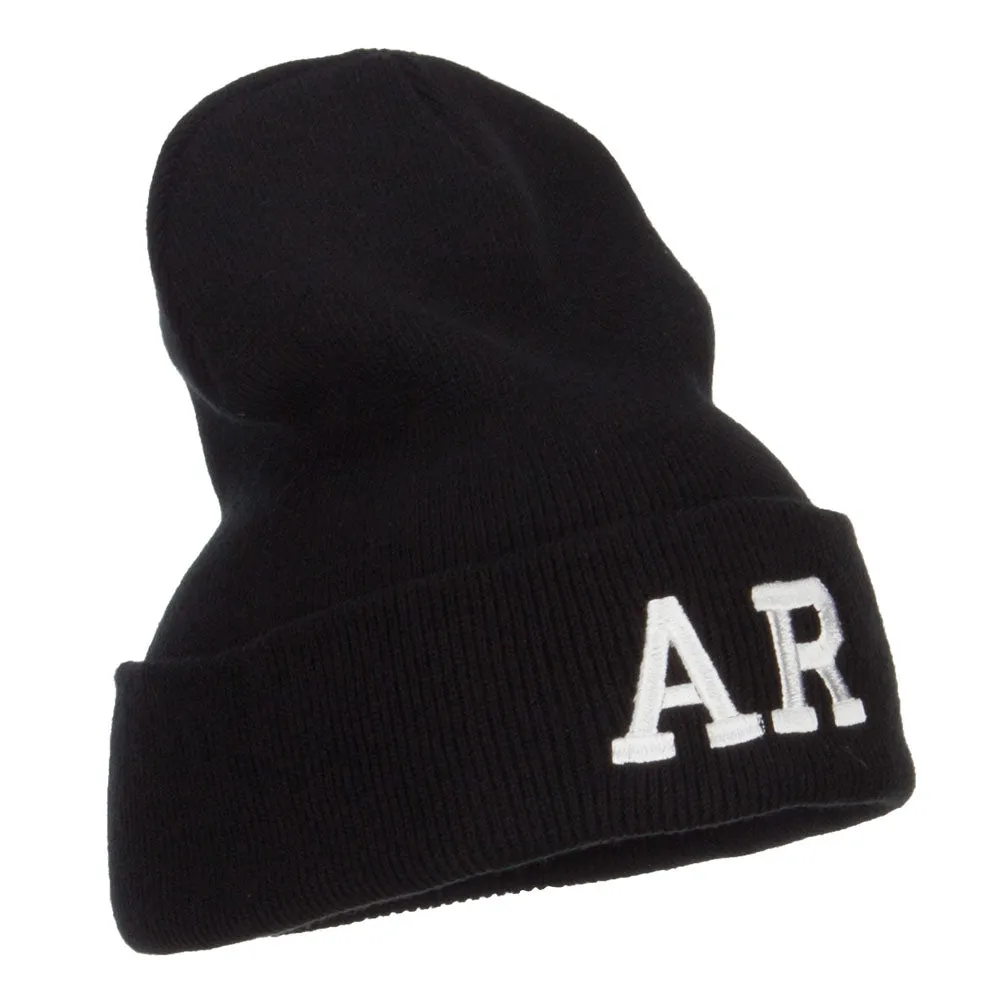AR Arkansas State Embroidered Long Beanie