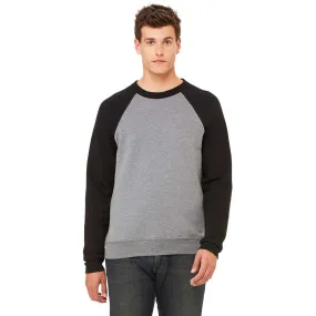 Bella   Canvas Unisex Deep Heather/Black Sponge Fleece Crew Neck Sweatshirt