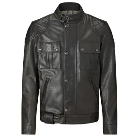 Belstaff Brooklands Hand Waxed Leather Jacket Antique Black