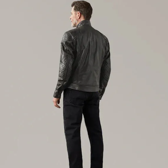 Belstaff Brooklands Hand Waxed Leather Jacket Antique Black