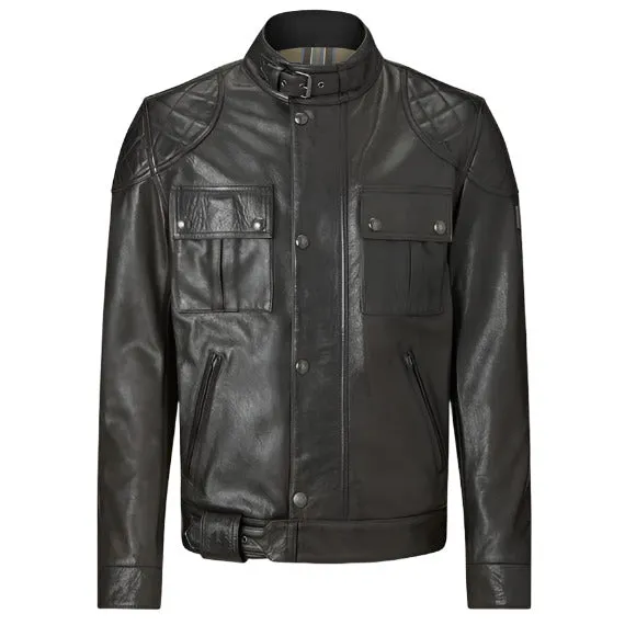 Belstaff Brooklands Hand Waxed Leather Jacket Antique Black