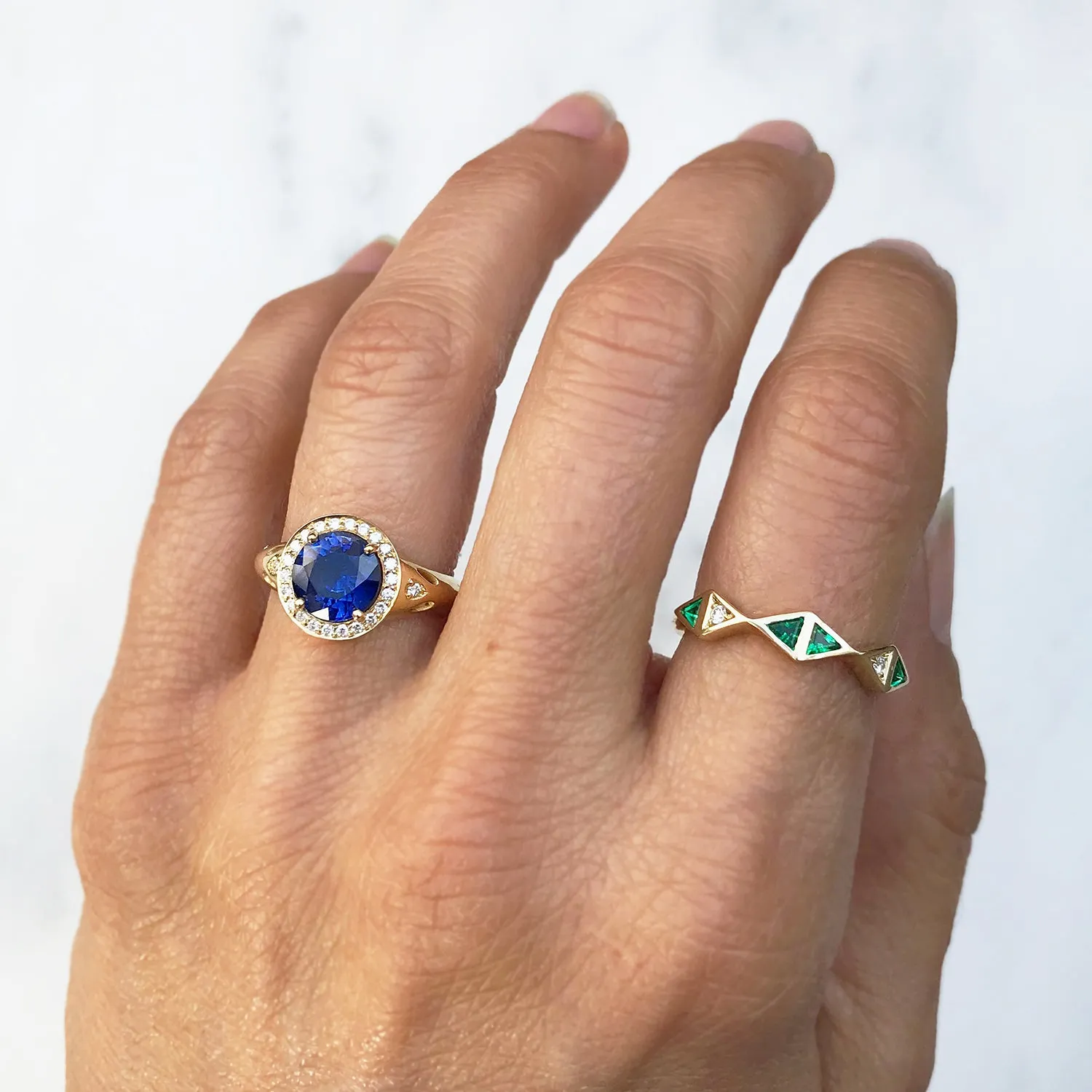 Bespoke Raiyah Recycled Emerald Jacket Ring