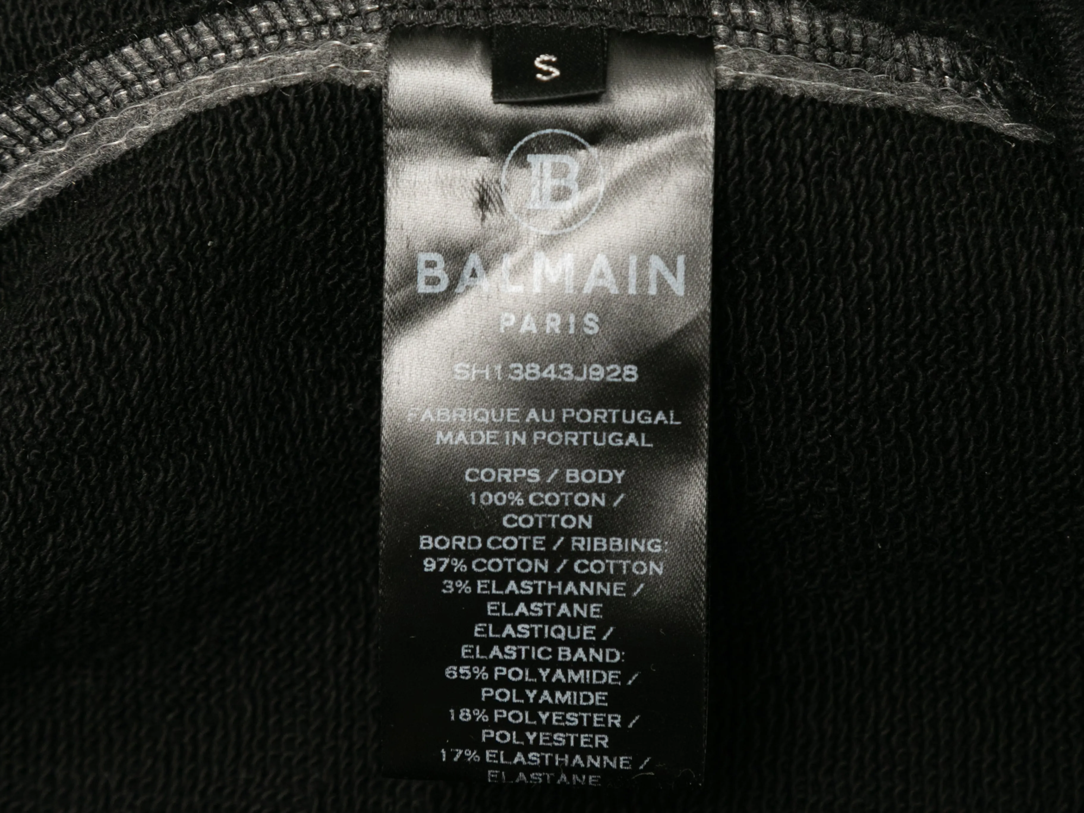 Black Balmain Zip Hoodie Size US S