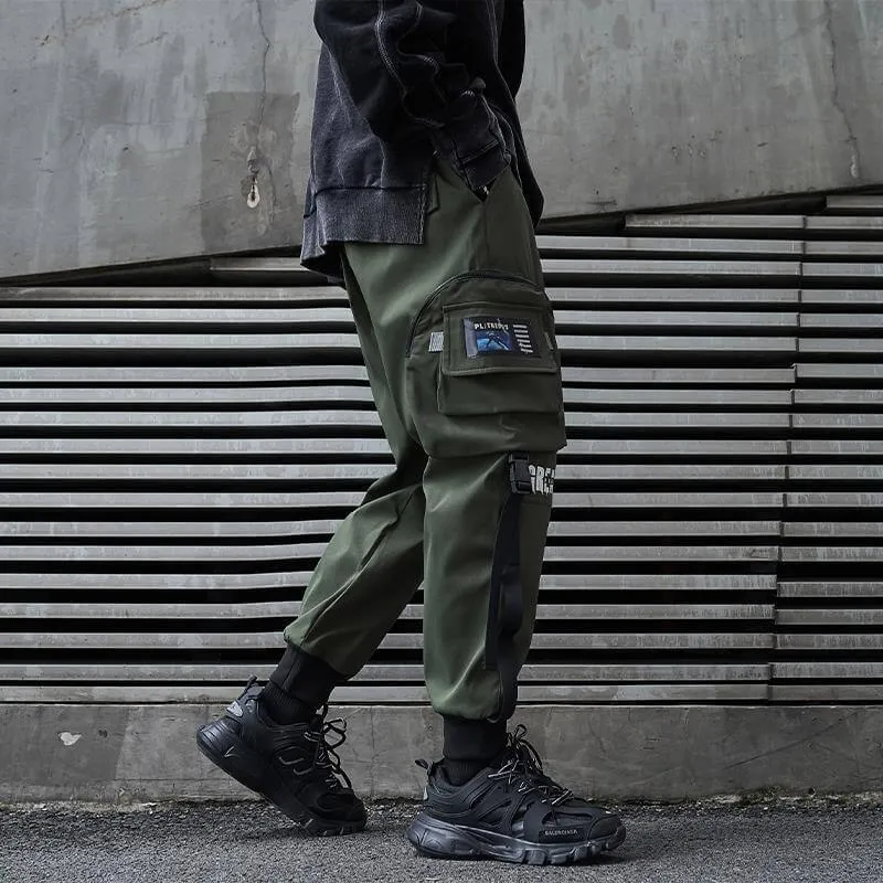 Black Cargo Pants 'The Great' Japanese black Techwear pants