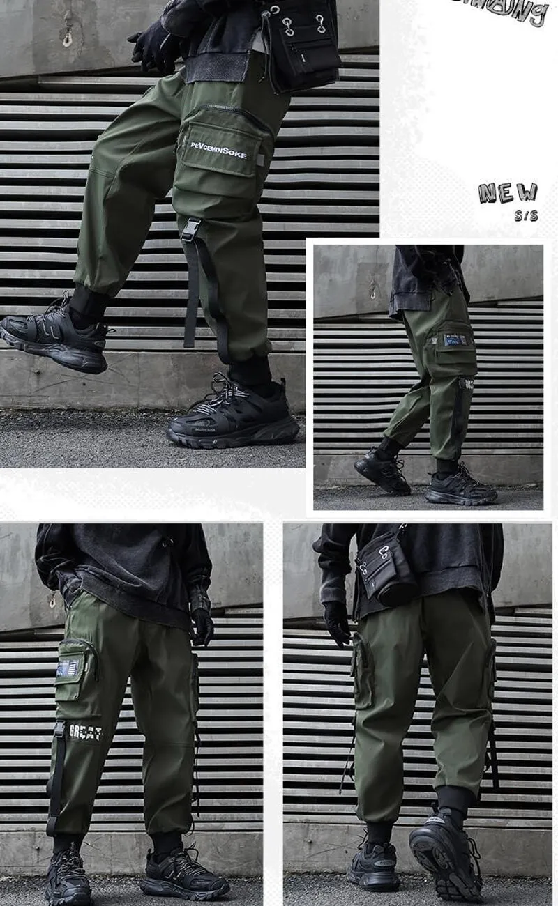 Black Cargo Pants 'The Great' Japanese black Techwear pants