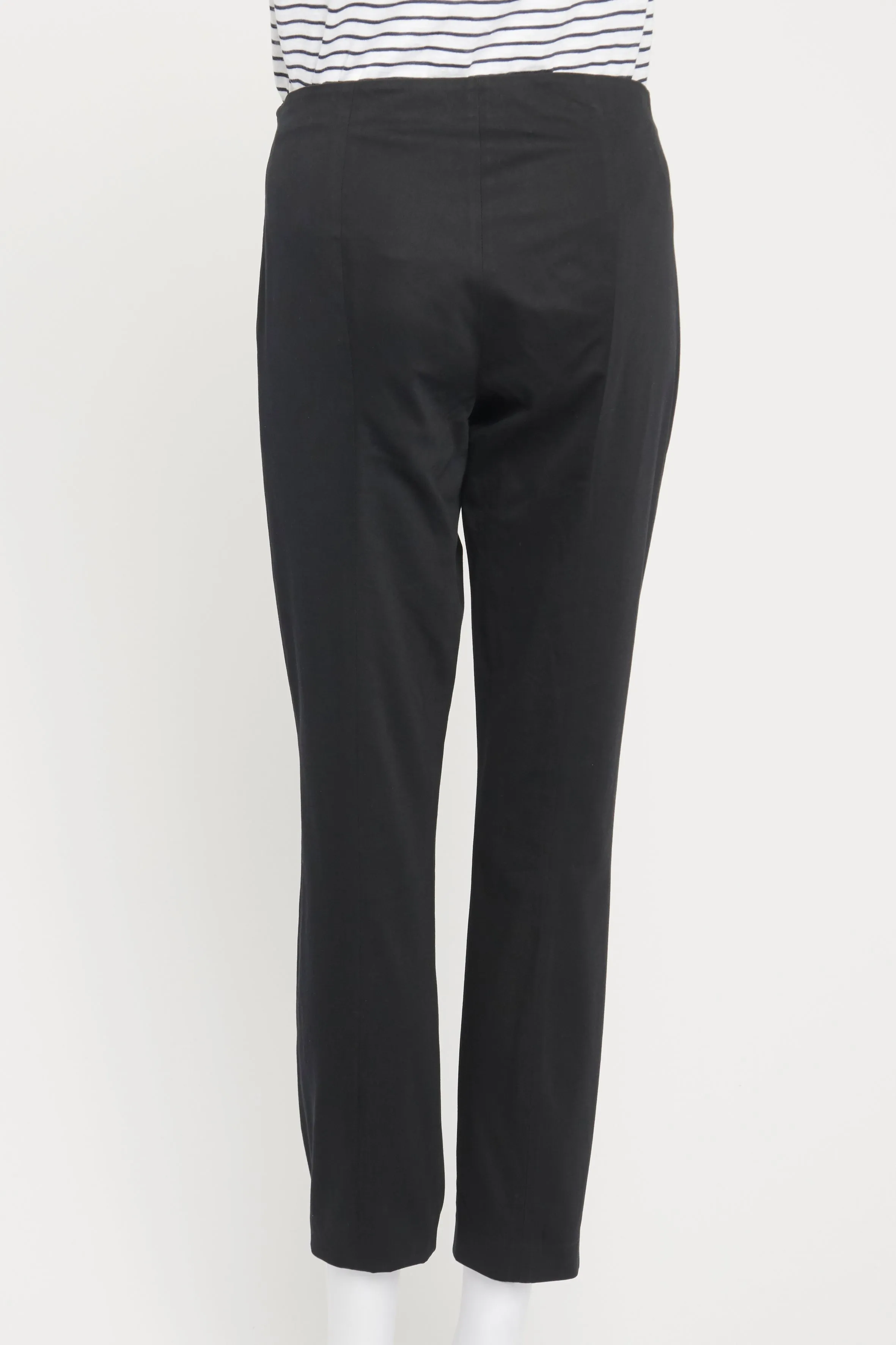 Black Preowned Trousers With Side Zip