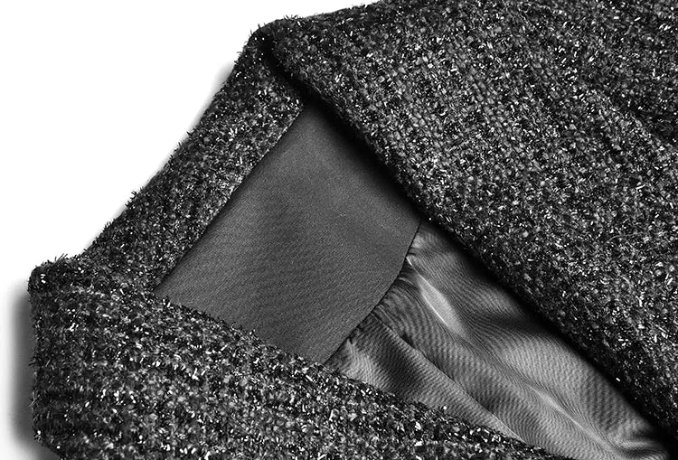 Black Single-breasted Long sleeve Overcoat