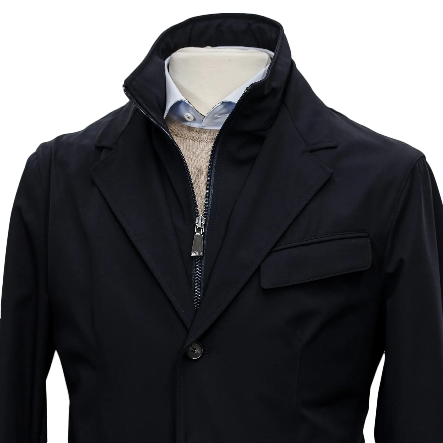 Black Technical Sport Jacket Rain Coat - MANTO