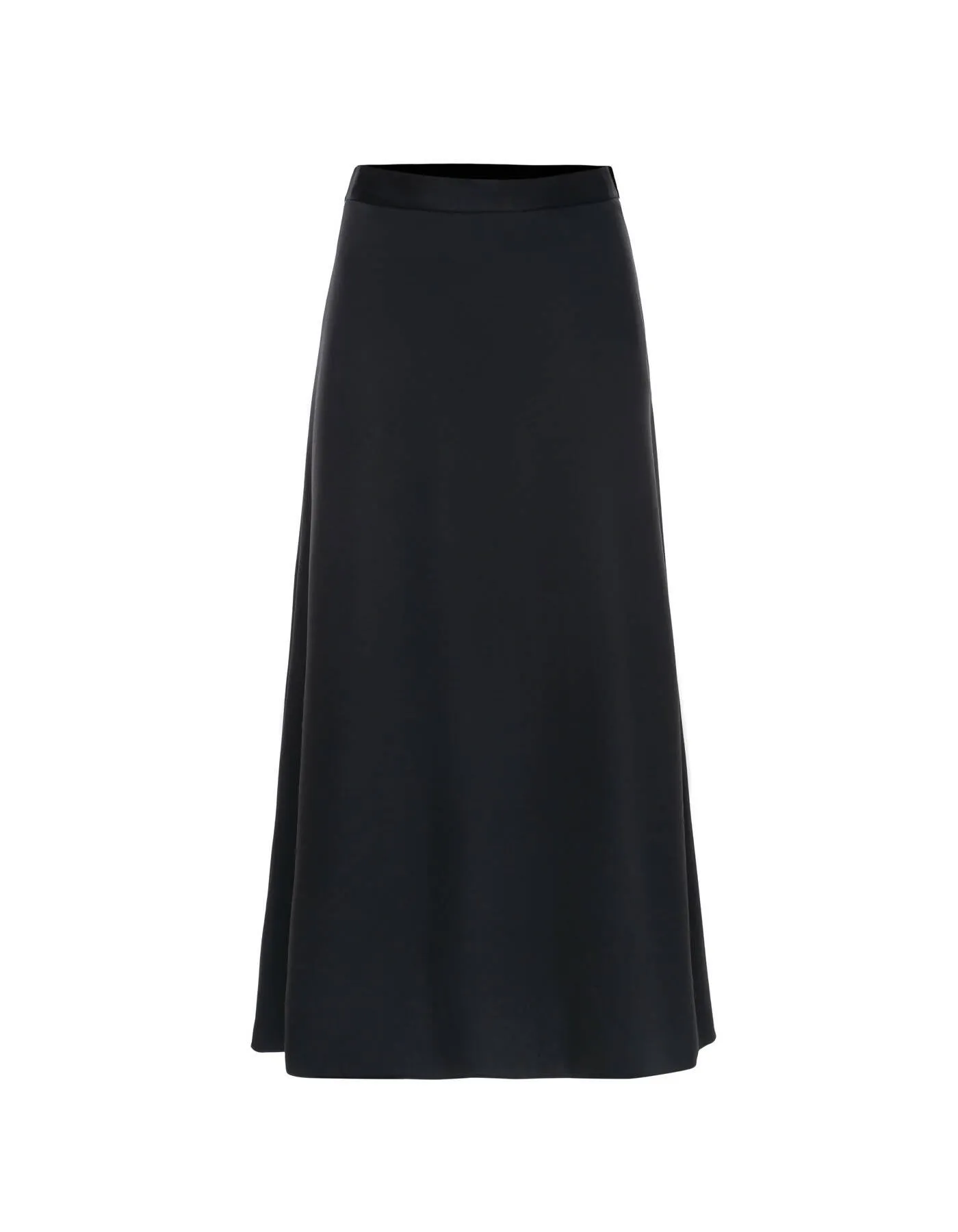 Black Wool Mid-length Skirt