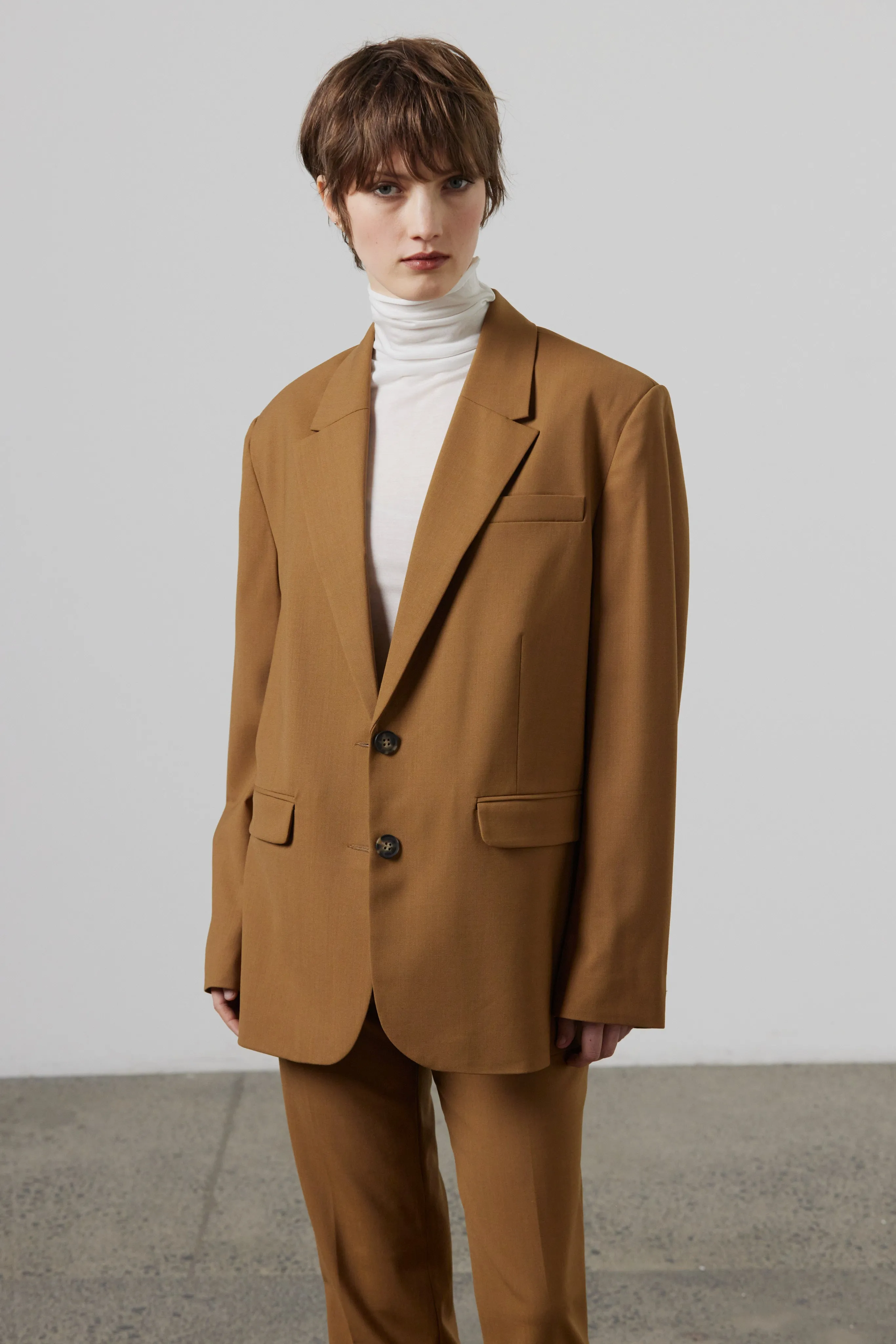 Boston Boyfriend Jacket - Saddle