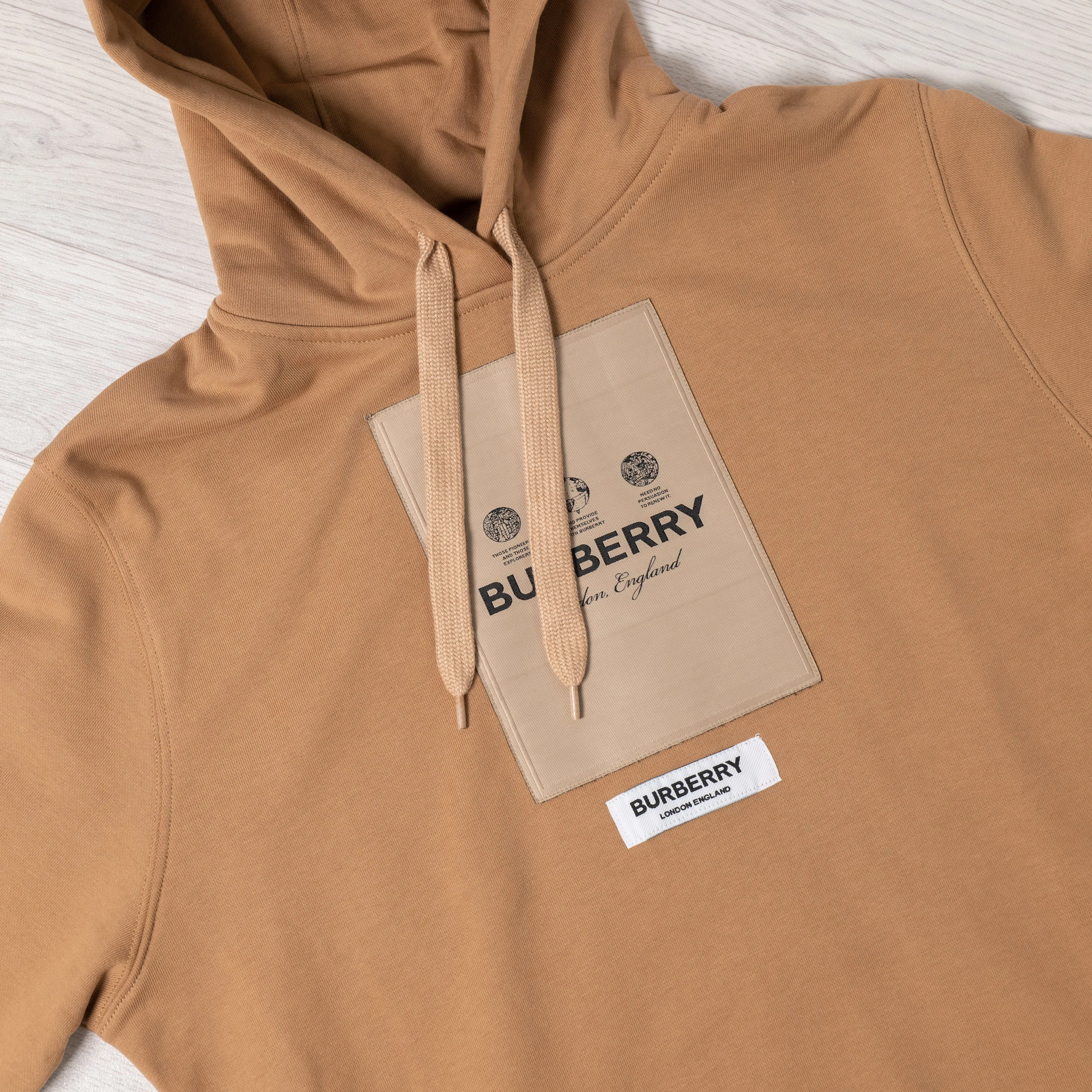Brown Applique Logo Hoodie.