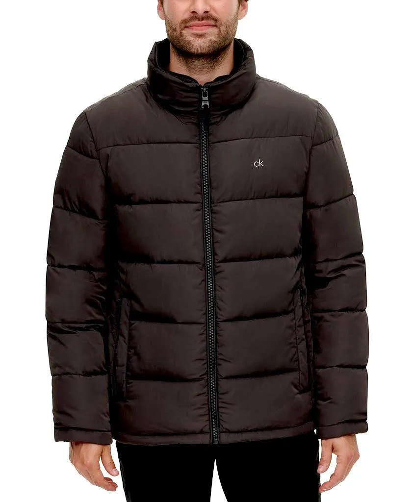 Calvin Klein Men's Full-Zip Puffer Coat Large Black