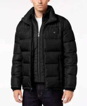 Calvin Klein Men's Full-Zip Puffer Coat Large Black