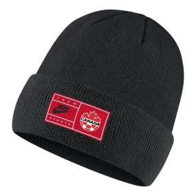 Canada Soccer National Team Wordmark Nike Cuffed Beanie Knit Toque - Black
