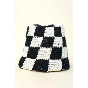 Checker Knit Bucket Hat
