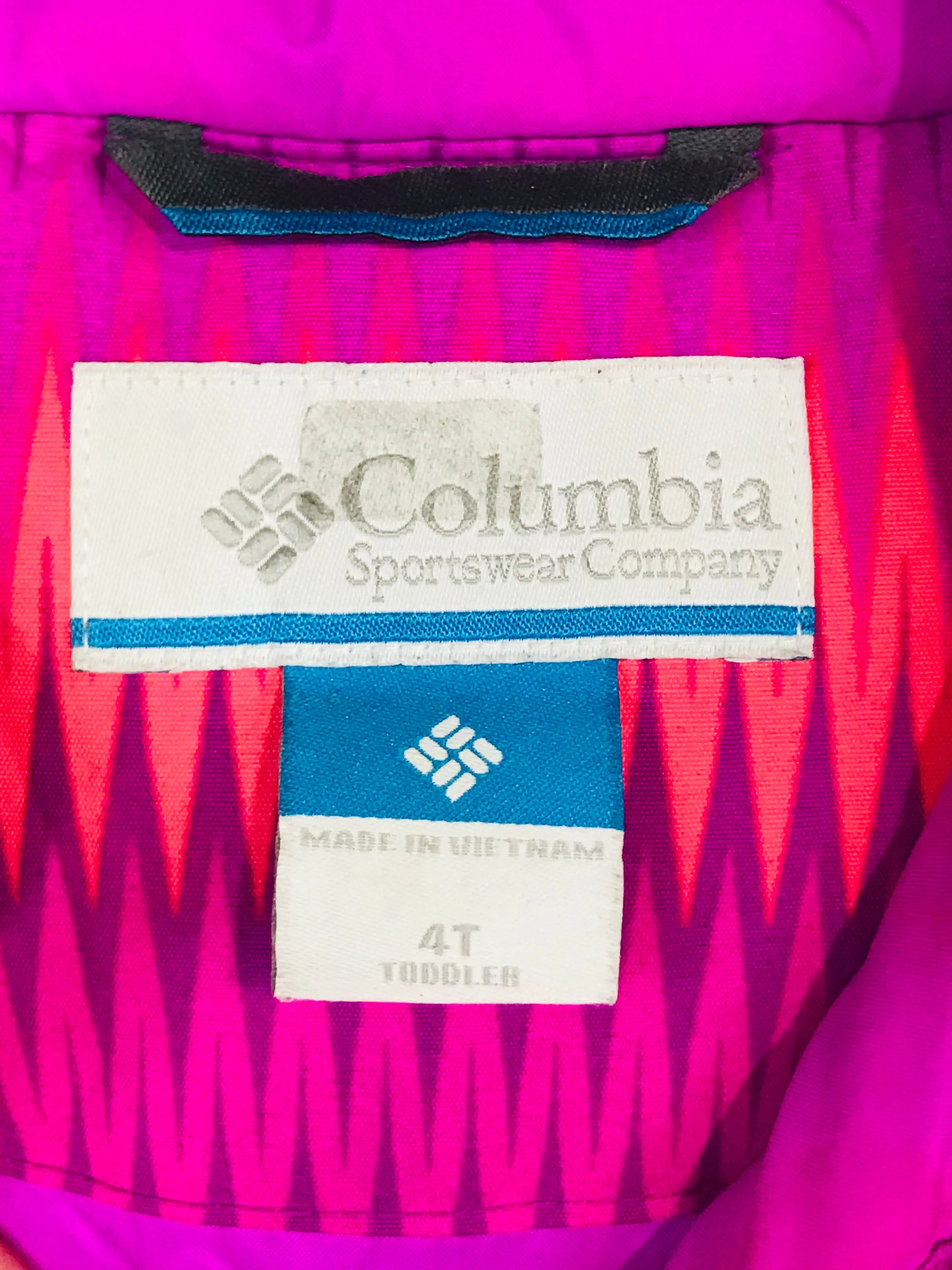 Columbia Kid's Striped Duffle Coat | 4T Toddler (4 yrs) | Pink