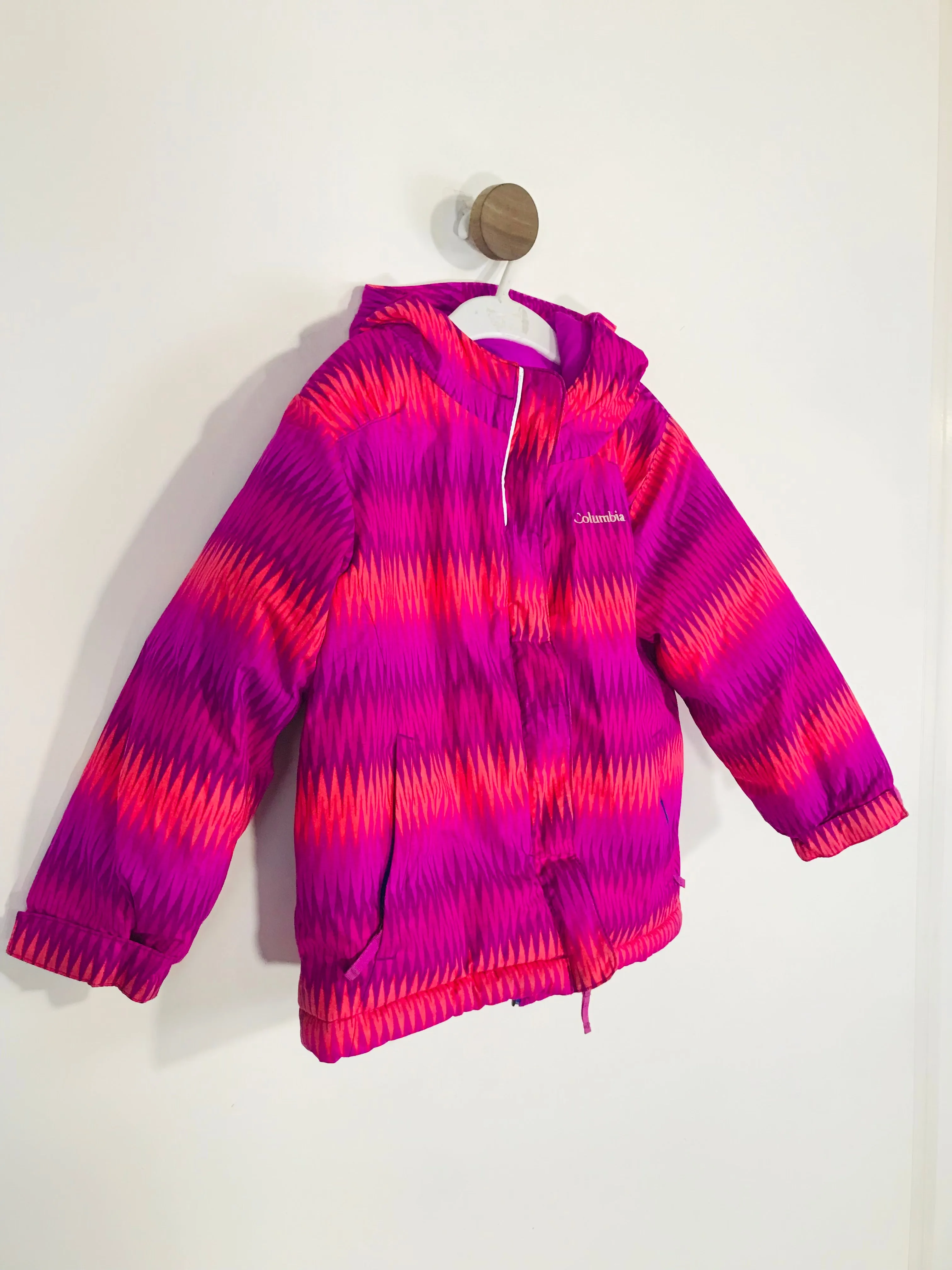 Columbia Kid's Striped Duffle Coat | 4T Toddler (4 yrs) | Pink