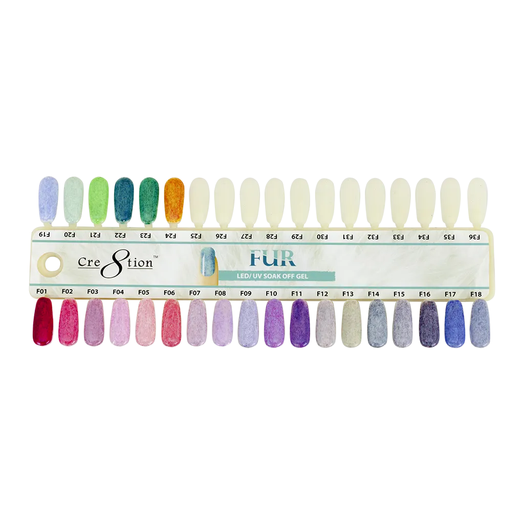 Cre8tion - Fur Soak Off Gel Full Set - 24 Colors Collection - $9.00/each