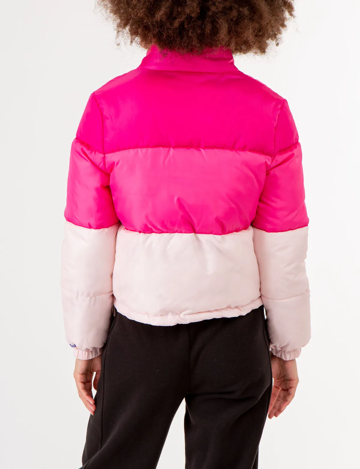 CROPPED COLORBLOCK PUFFER JACKET