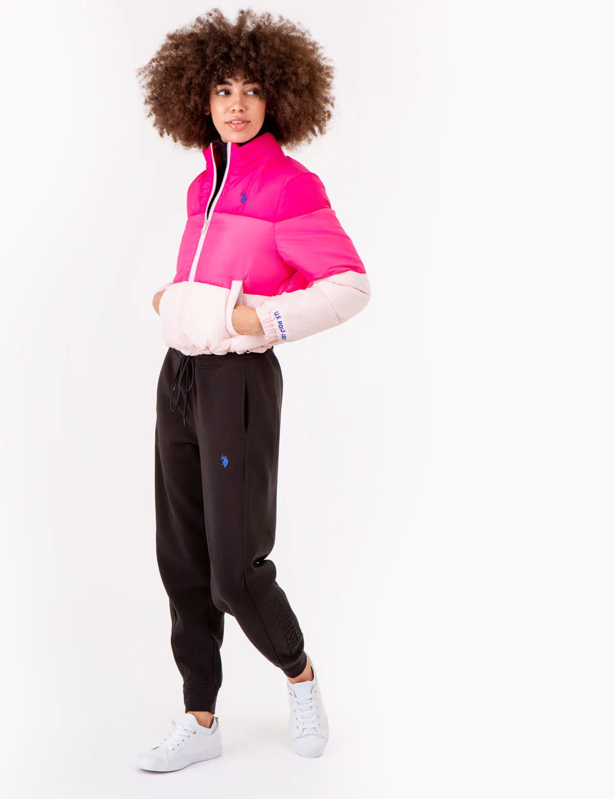 CROPPED COLORBLOCK PUFFER JACKET