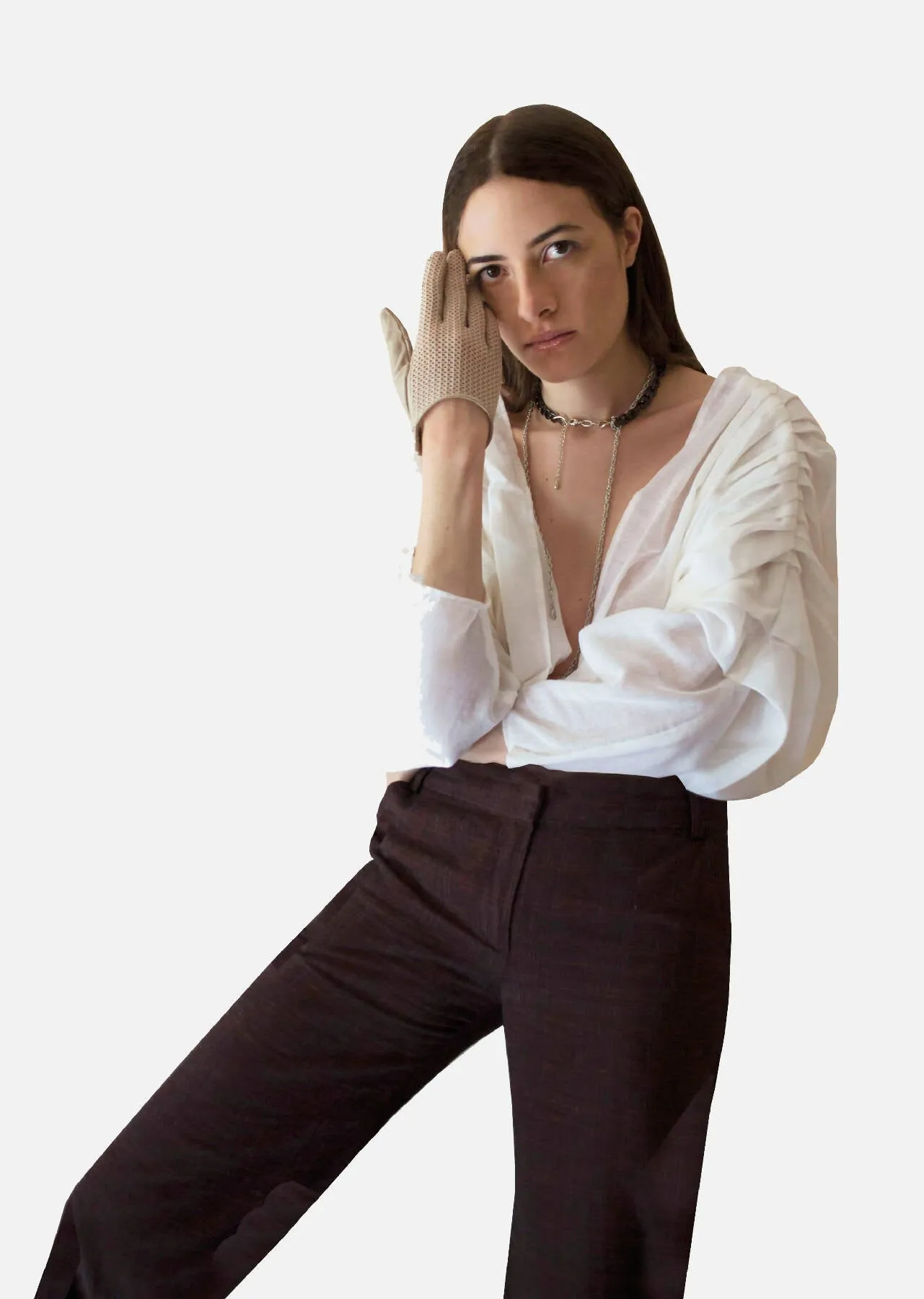 Cropped Jacket with Pleats