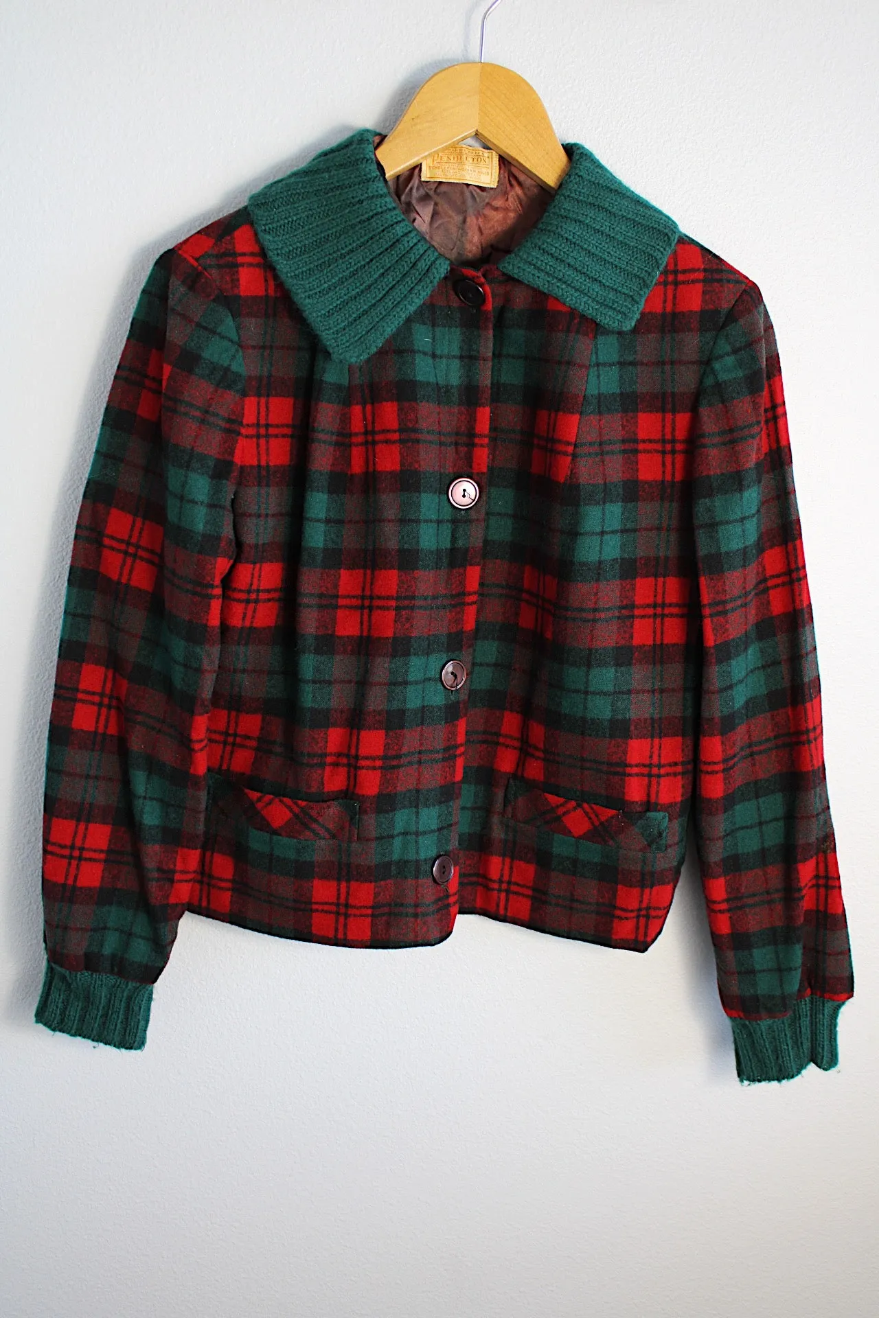 Cropped Plaid Jacket