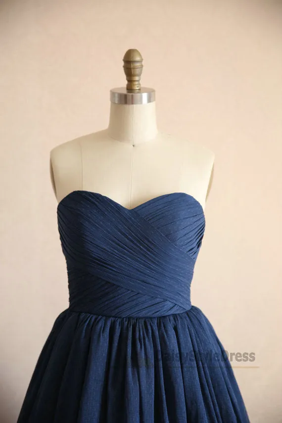 Cute Knee Length Navy Blue Tulle Homecoming Dress