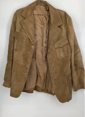 D.H. LTD. Women's Brown Leather Collared Overcoat - Size Measured