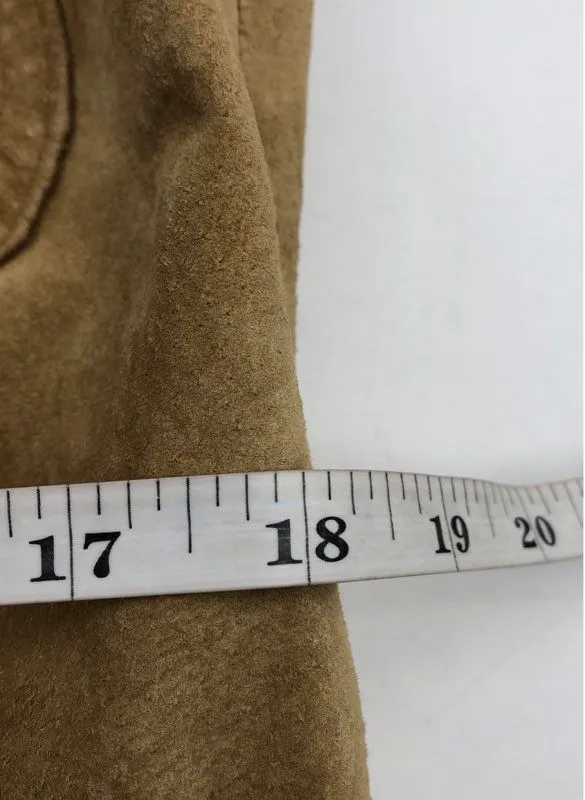 D.H. LTD. Women's Brown Leather Collared Overcoat - Size Measured
