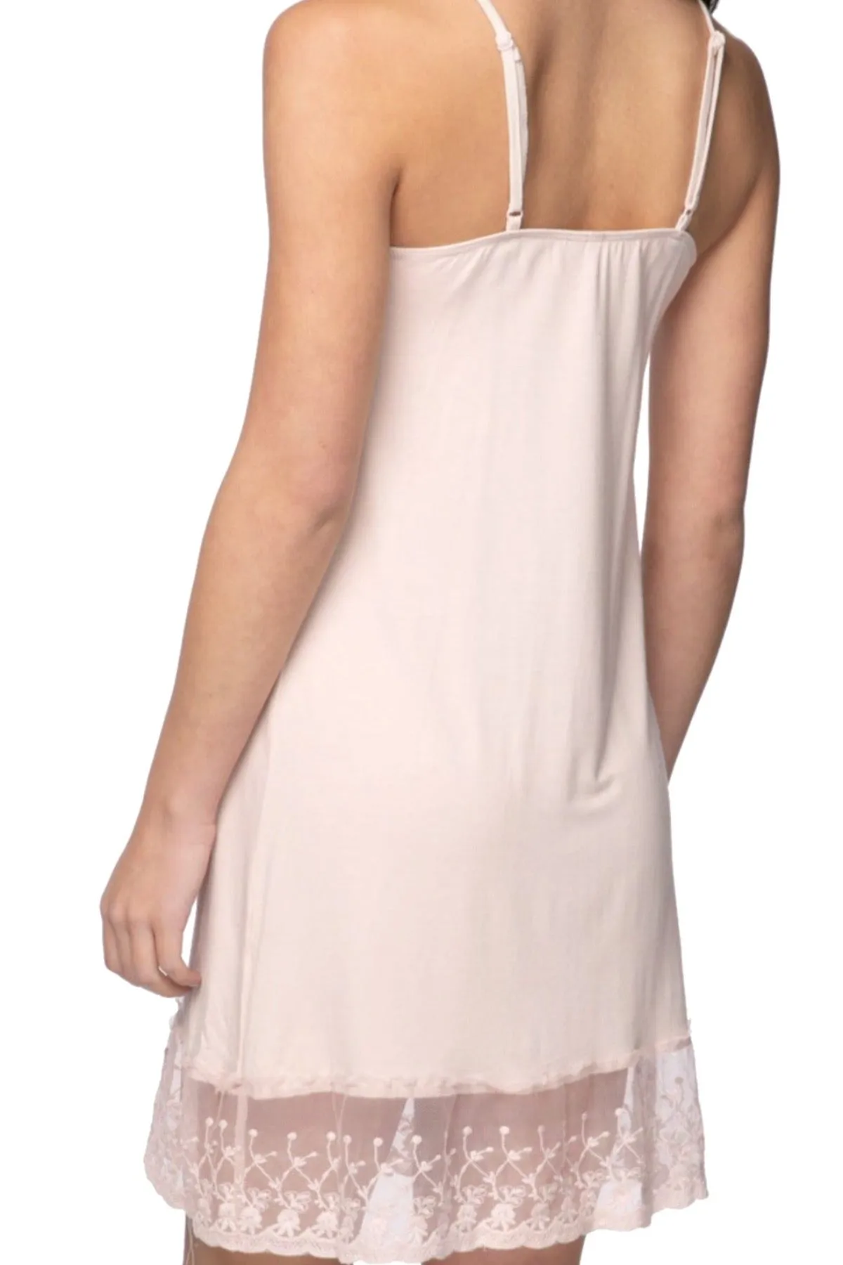 Dotted Mesh & Lace Cami Slip Dress