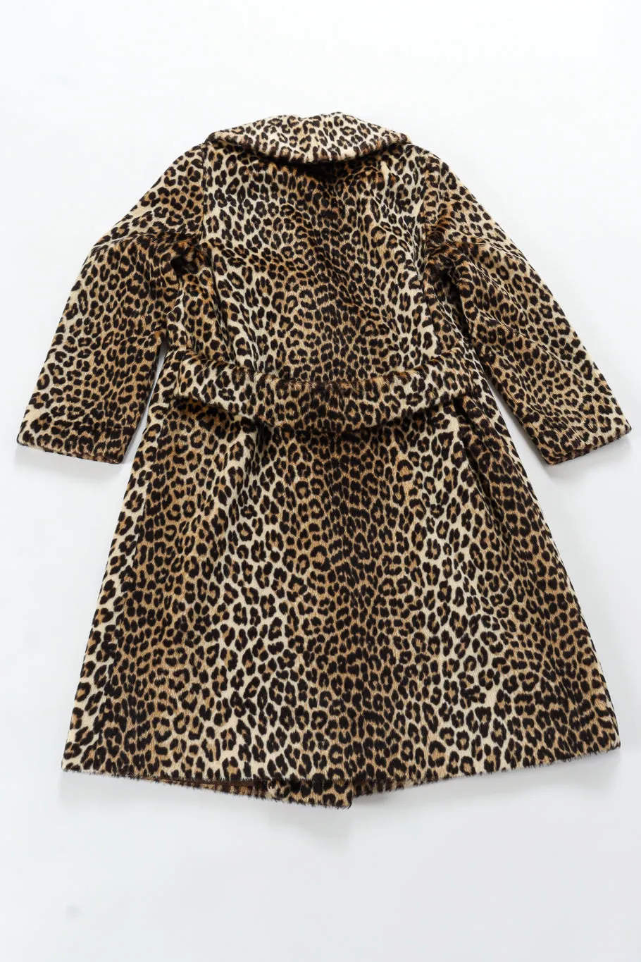 Double Breasted Leopard Faux Fur Coat