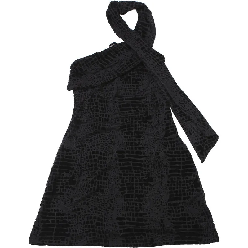 Elegant Sexy Backless Lace up Scarf Collar Dress