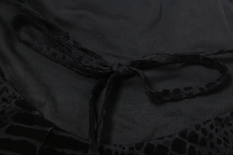 Elegant Sexy Backless Lace up Scarf Collar Dress