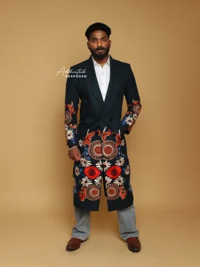Embroidered Horizon Overcoat