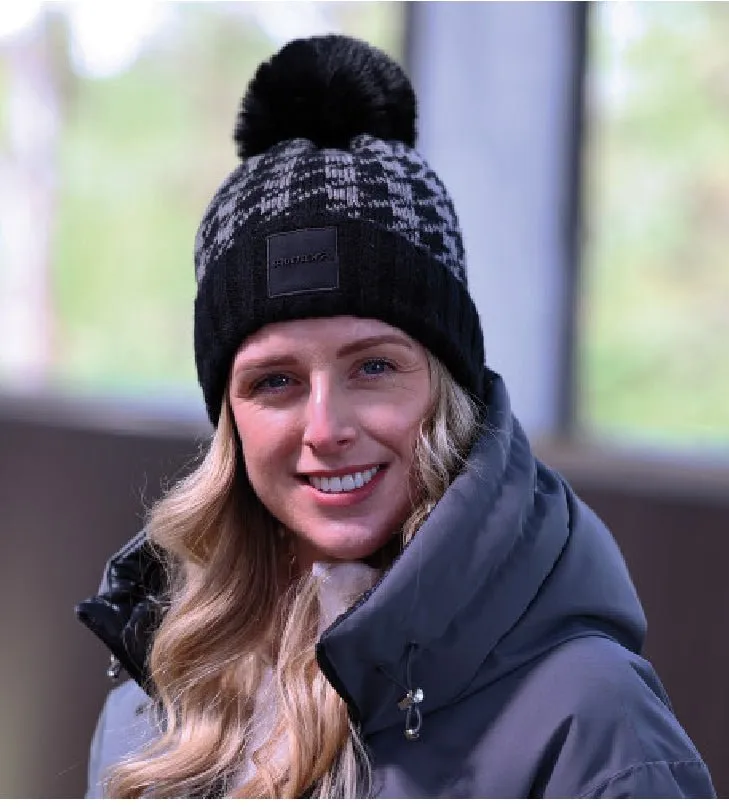 Equetech Houndstooth Waterproof Knit Hat  - Black