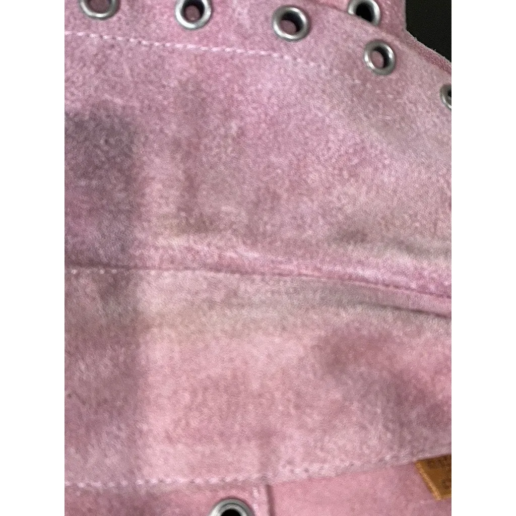 ESSENDI Women's Pink Vintage Calf Suede Cropped Grommet Snap-Button Jacket SZS
