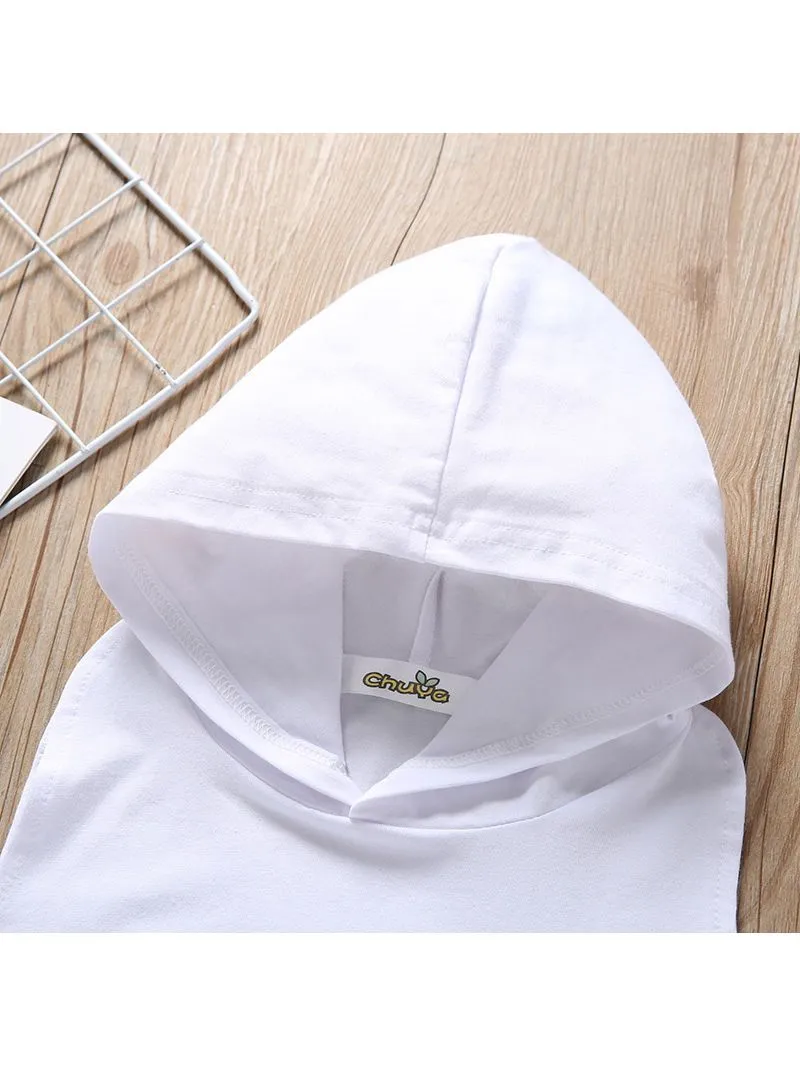 Fashion Baby Boy Letters Printed Solid Color Hooded Tank Top