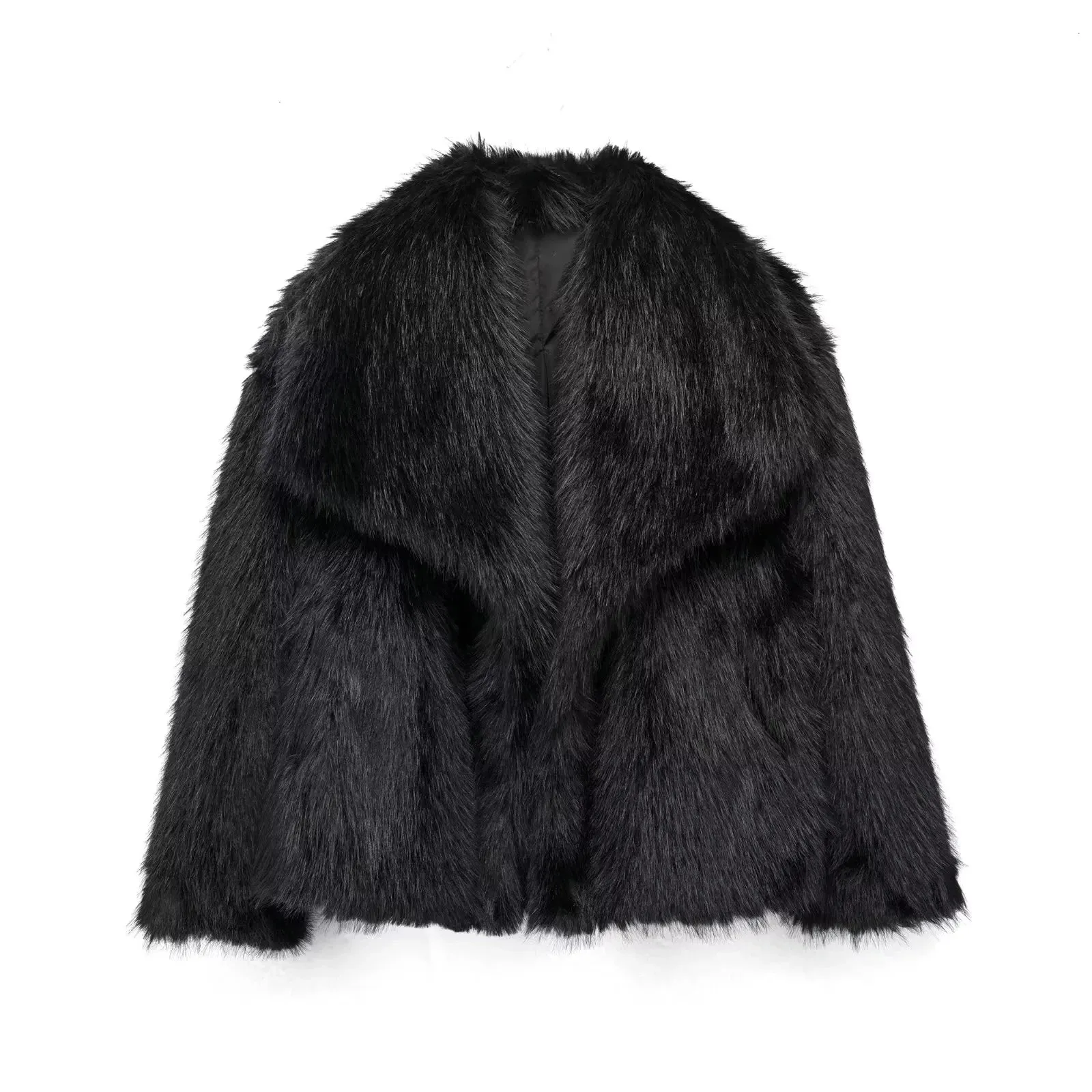 Faux Fur Long Sleeve Coat