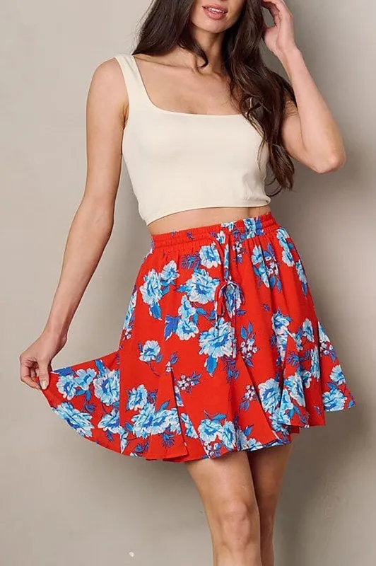 Floral Mini Skirt