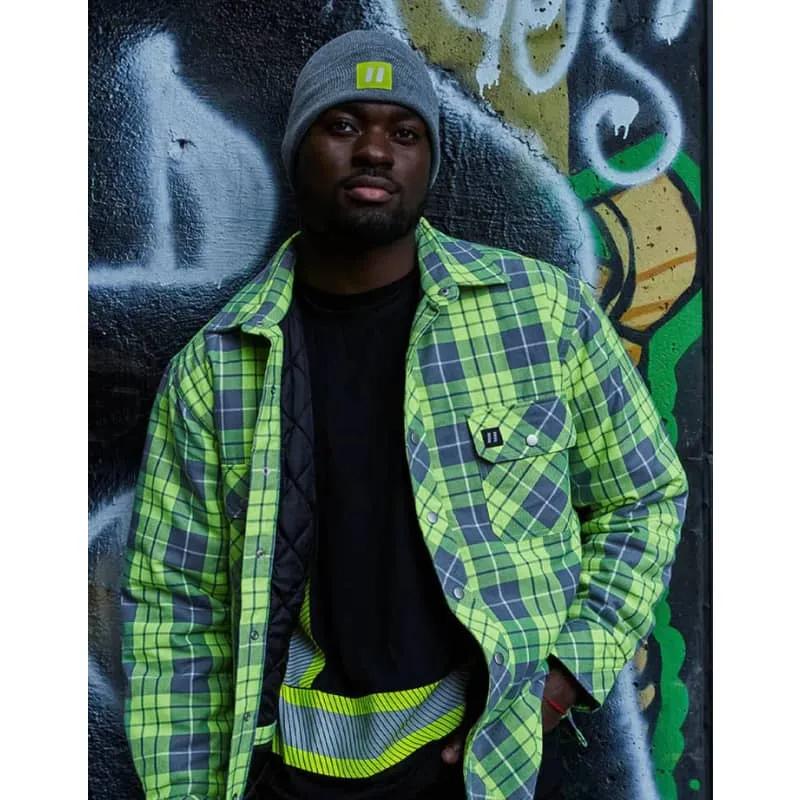 Forcefield Toque with Reflective Patch- Hi-vis yellow , Grey