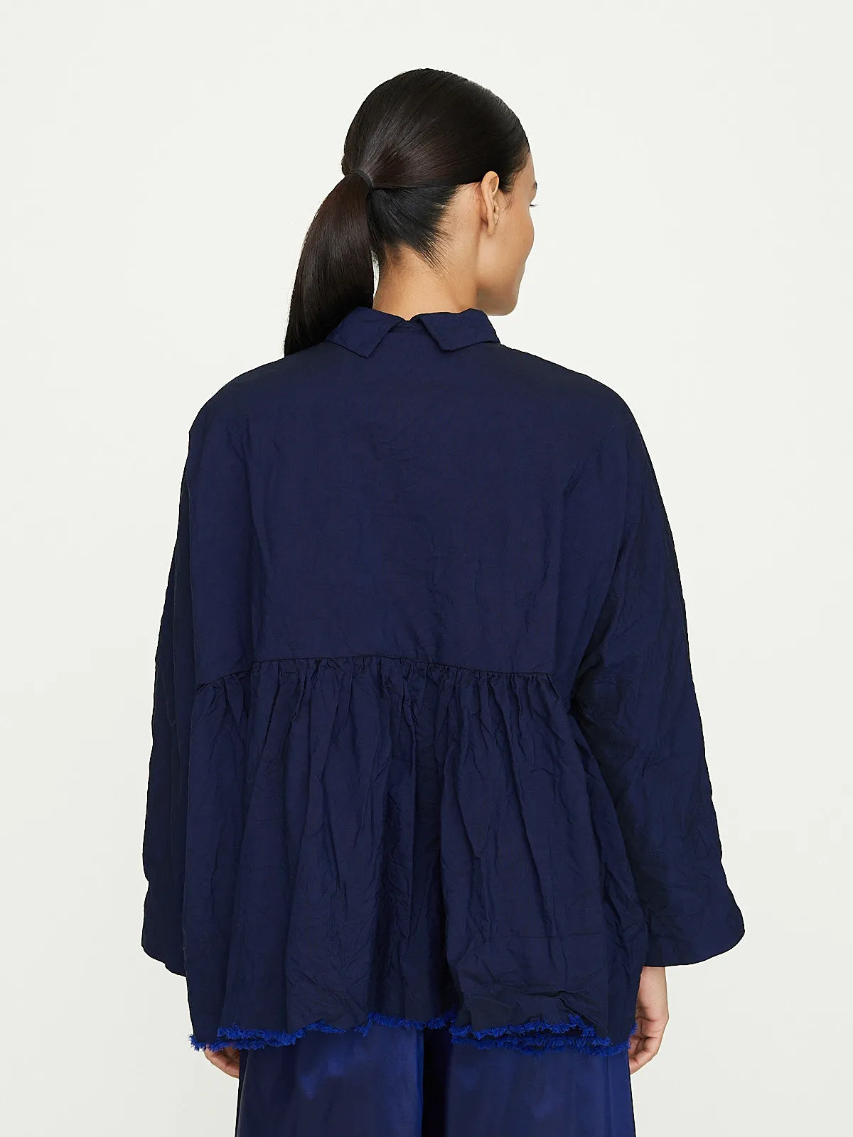 Giacca Jacket in Campanella Lavata in Electric Blue/Black