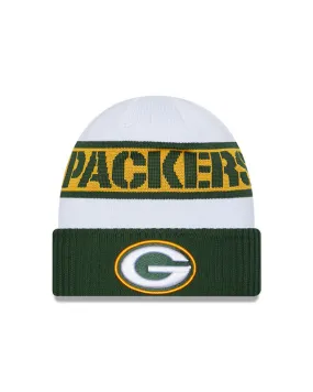 Green Bay Packers New Era 2023 Sideline Tech Cuffed Knit Hat - White/Green