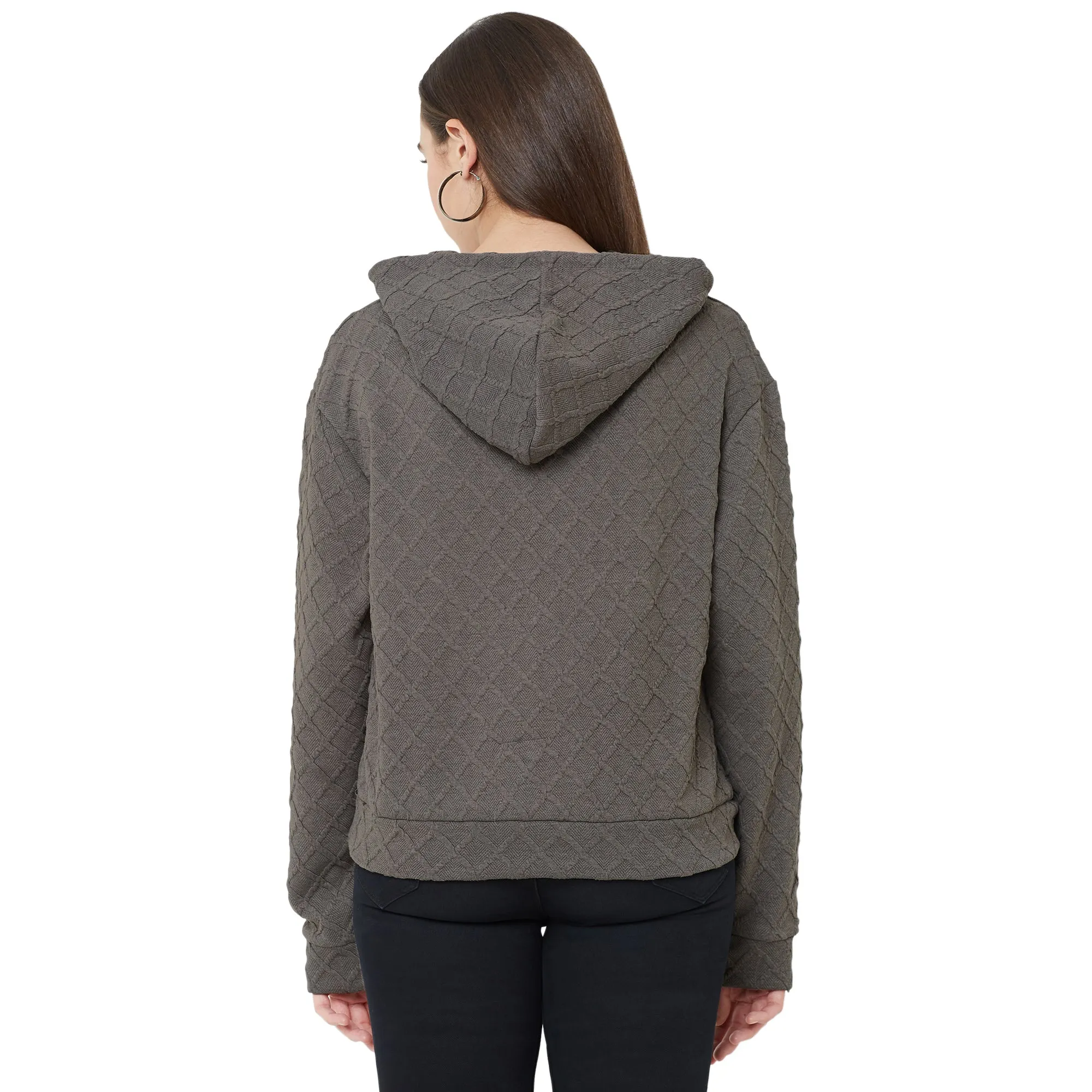 Grey Sweatshirt with Hood for Women