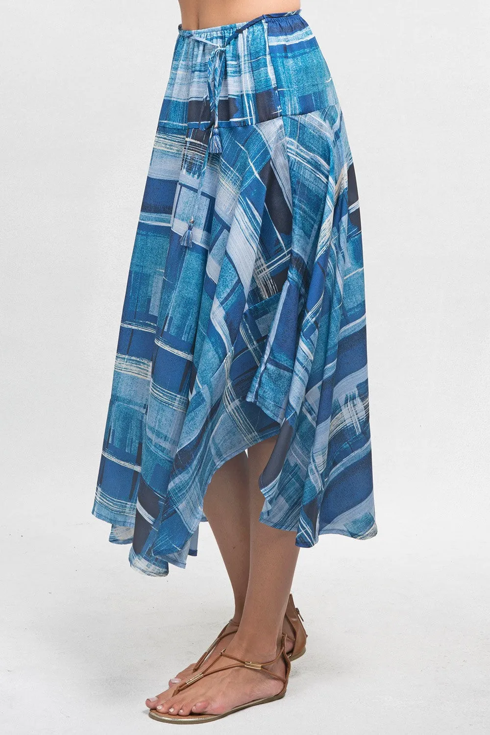 Handkerchief Hem Midi Skirt