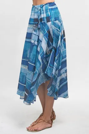 Handkerchief Hem Midi Skirt