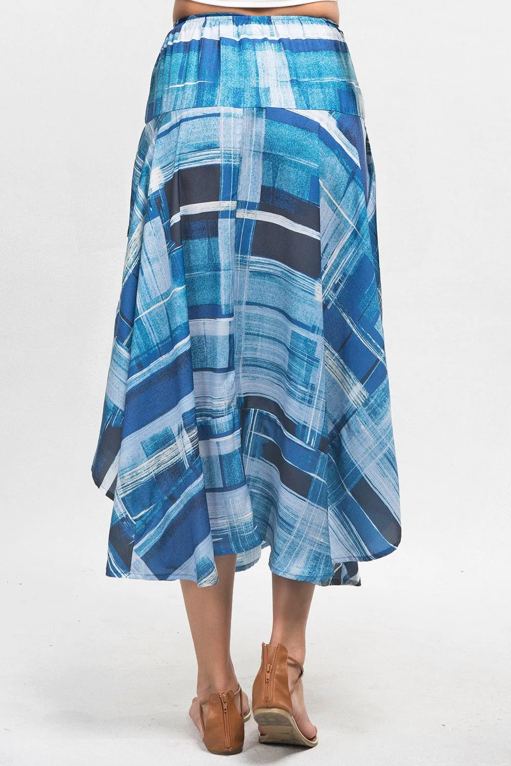 Handkerchief Hem Midi Skirt