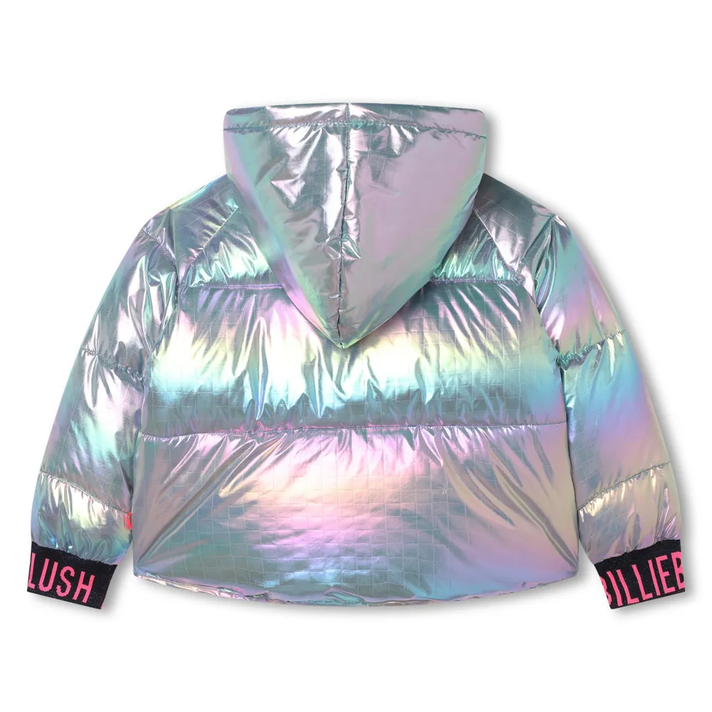 Hooded Metallic Puffer Jacket