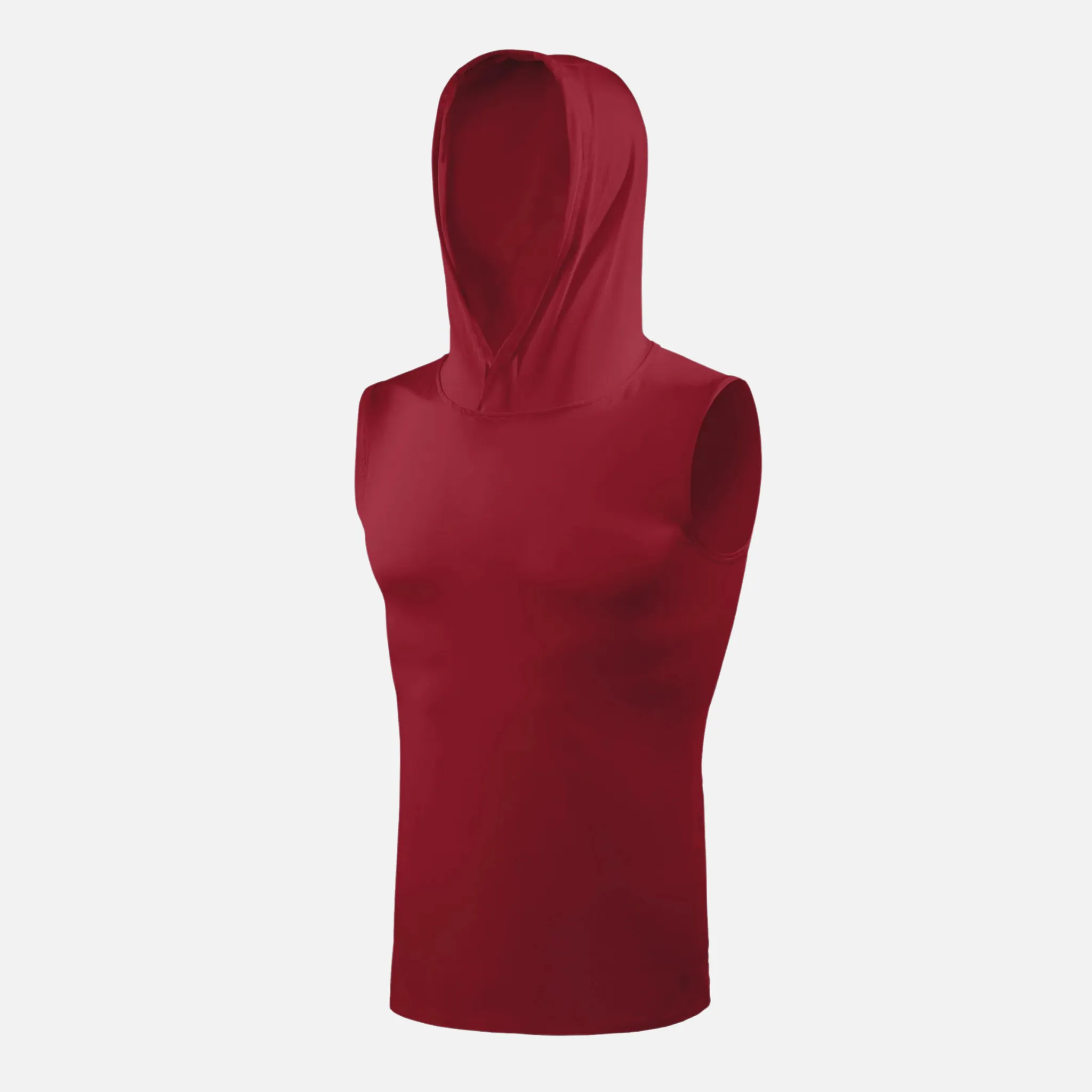 Hue Maroon Sleeveless Compression Hoodie
