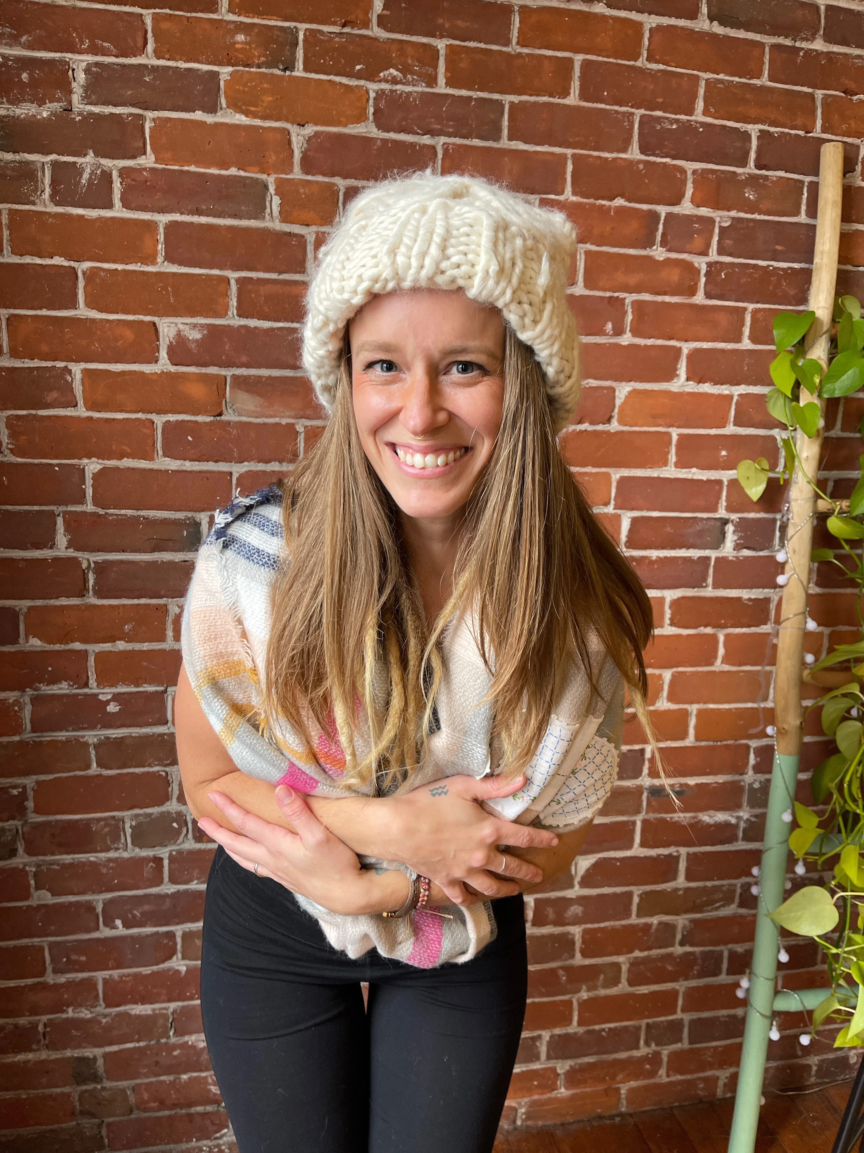 Ivory Pom Pom Beanie Hat